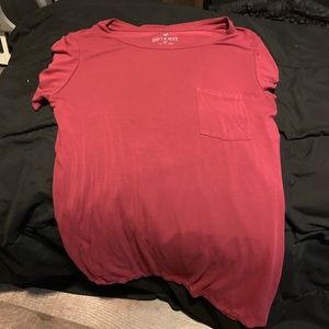 Burgundy American Eagle Soft & Sexy top w pocket